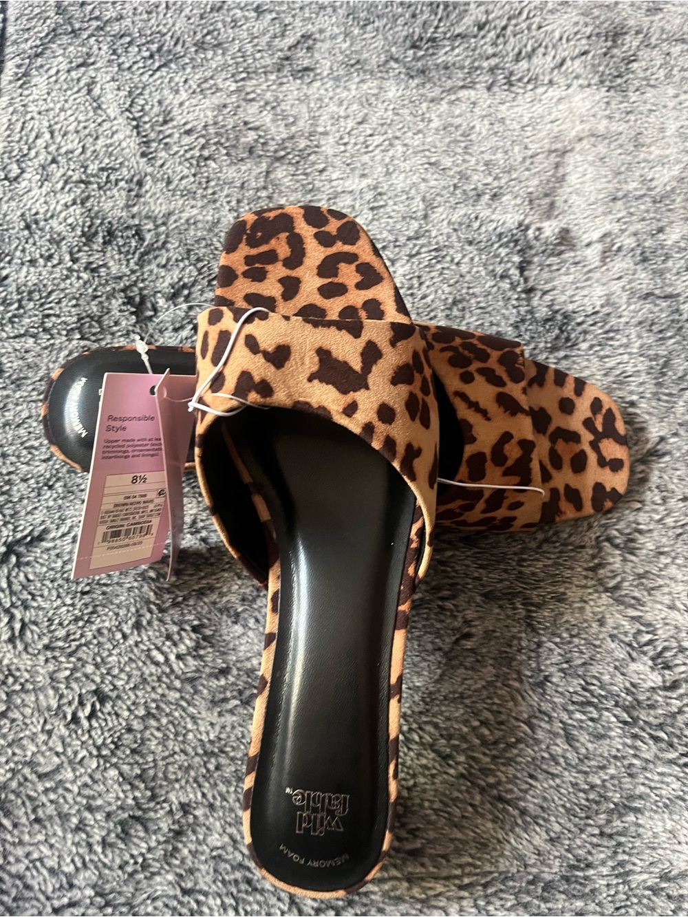 wild fable Leopard Print Slide Mules in Tan and Black - Picture 2 of 3